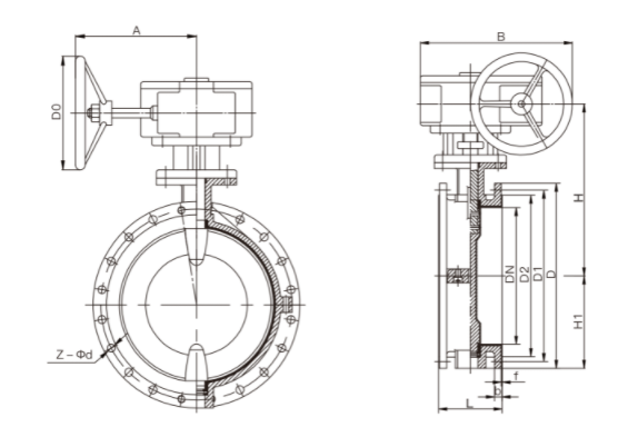 Flanged Fluorine Lined Centerline Butterfly Valve(图1)