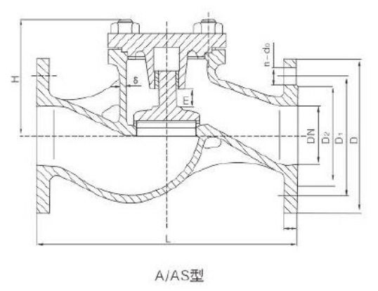 船用法兰铸钢止回阀(图1)