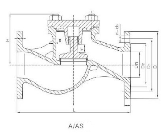Marine flange cast steel check valve(图1) Marine flange cast steel check valve(图1)