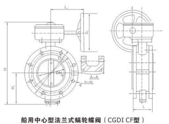 船用中心型法兰式蝶阀(图1)