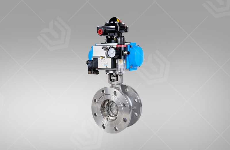 Stainless steel Triple offset flange butterfly valve (Pneumatic)(图1)